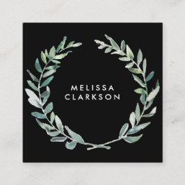 zwarte waterverf vierkante visitekaartje