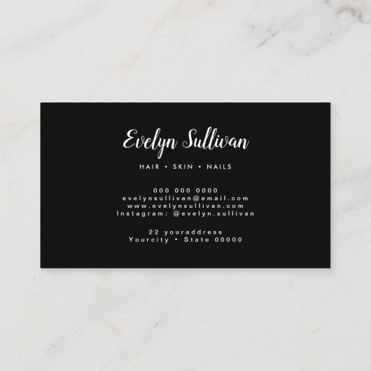 zwarte waterverf visitekaartje (Achterkant)