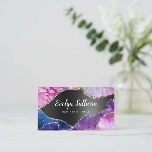 zwarte waterverf visitekaartje (Staand voorkant)