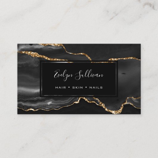 zwarte waterverf visitekaartje (Voorkant)