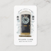 Zwarte Waterverf Voorste deur Breedfoto & Logo Visitekaartje (Voorkant)