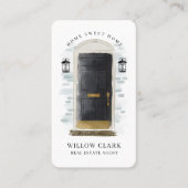 Zwarte Waterverf Voorste Estate Agent Visitekaartje (Voorkant)
