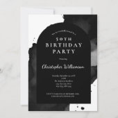 Zwarte Waterverf Wash Modern Arch 50e verjaardag Kaart (Voorkant)