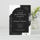 Zwarte Waterverf Wash Modern Arch 50e verjaardag Kaart (Staand voorkant)