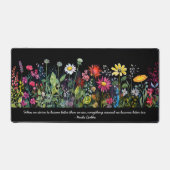 Zwarte Waterverf Wildbloemen Quotes Desk Mat (Voorkant)