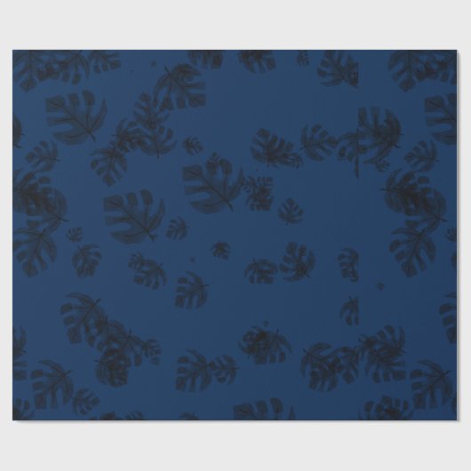 Zwarte waterverven zwarte bladeren cadeaupapier (Vlak)