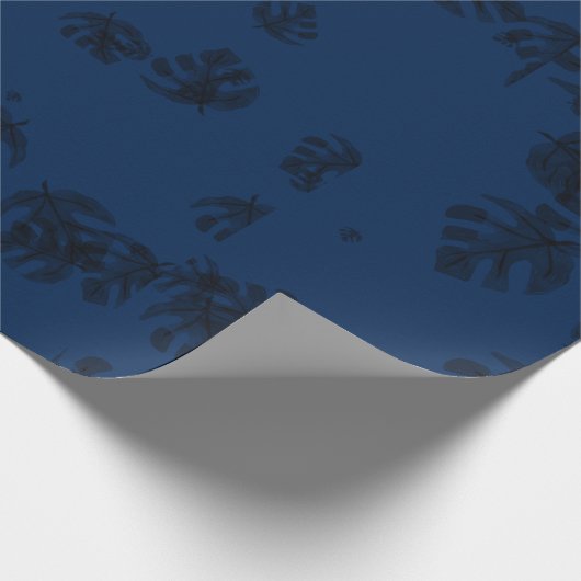 Zwarte waterverven zwarte bladeren cadeaupapier (Hoek)