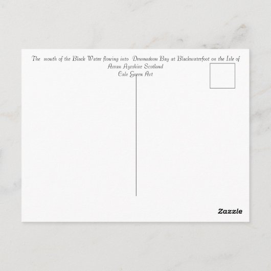 Zwarte watervoet briefkaart (Achterkant)