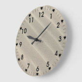 Zwarte Wavy Beach Sand Number Grote Klok (Hoek)