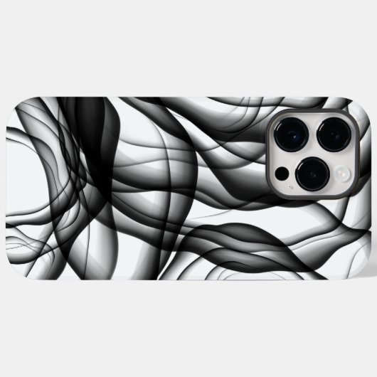 Zwarte Wavy Ink Case-Mate iPhone Case (Achterkant (horizontaal))