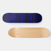 Zwarte Wavy Lines - op Blauw Skateboard (Horizontaal)