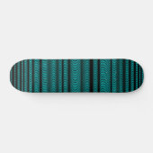 Zwarte Wavy Lines - op Cyaan Skateboard (Horizontaal)