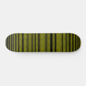 Zwarte Wavy Lines - op geel Skateboard (Horizontaal)