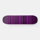 Zwarte Wavy Lines - op magenta Skateboard (Horizontaal)