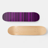 Zwarte Wavy Lines - op magenta Skateboard (Horizontaal)