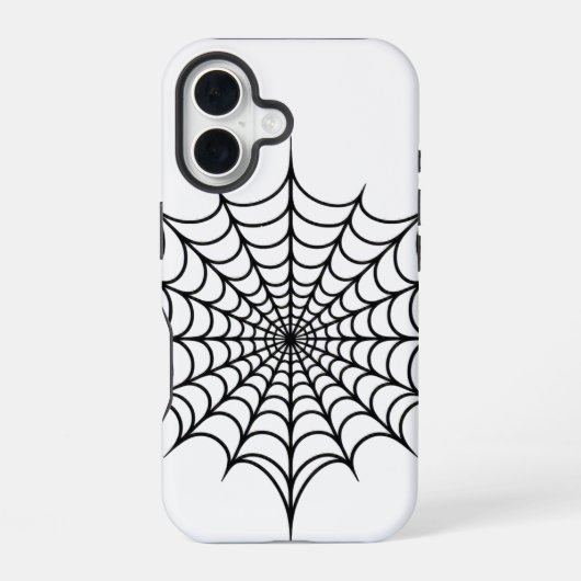 Zwarte Web iPhone 16 Hoesje (Achterkant)