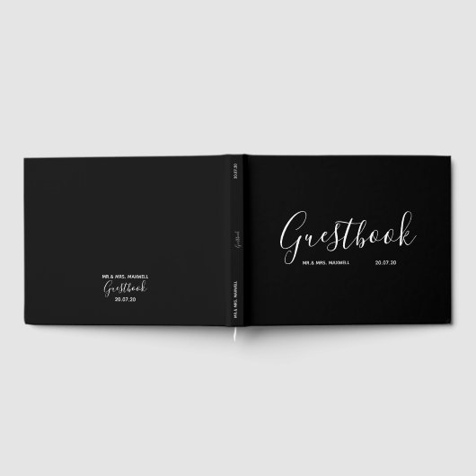 Zwarte Weddenschap | Eenvoudige minimale legant Gastenboek (Volledig)