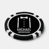 Zwarte Wedding Bow Stropdas Gepersonaliseerde Groo Poker Chips (Enkel)