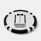 Zwarte Wedding Bow Stropdas Gepersonaliseerde Groo Poker Chips (Enkel)