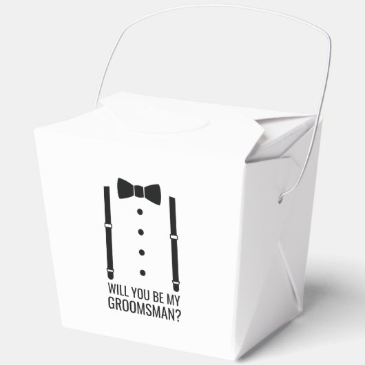 Zwarte Wedding Bow Stropdas Groomsman Voorstel Bedankdoosjes (Voorkant)