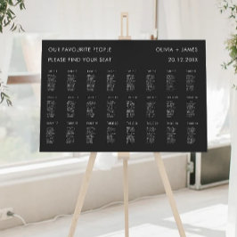 Zwarte Wedding Zitting Grafiek Sjabloon Poster