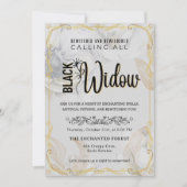 Zwarte weduwe betoverd en verbijsterd wit marmer kaart (Voorkant)