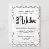 Zwarte weduwe betoverd en verbijsterd zwart-wit kaart (Voorkant)