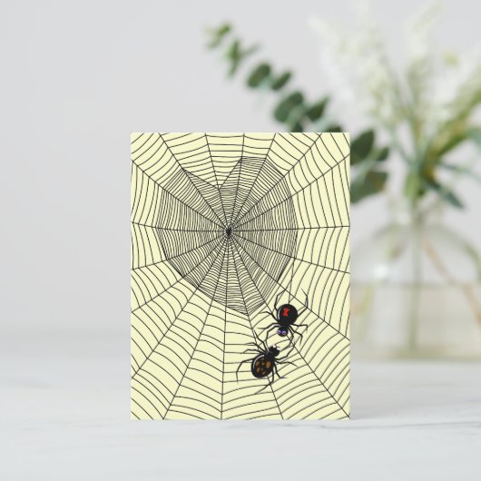 Zwarte weduwe briefkaart (Staand voorkant)