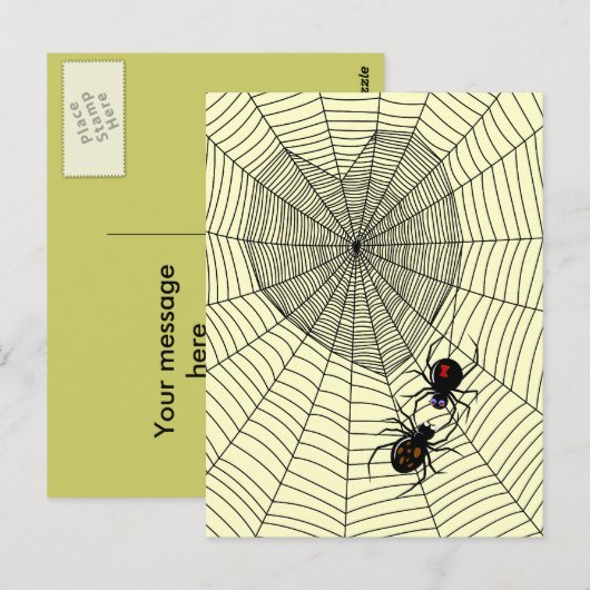 Zwarte weduwe briefkaart (Voorkant / Achterkant)