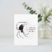 Zwarte weduwe briefkaart (Staand voorkant)