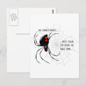 Zwarte weduwe briefkaart (Voorkant / Achterkant)