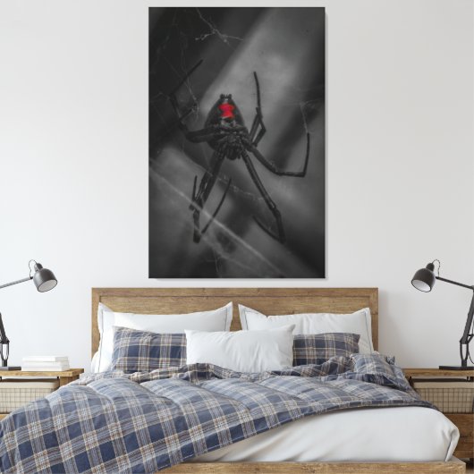 Zwarte weduwe canvas afdruk (Insitu (Slaapkamer))