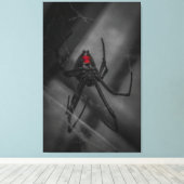 Zwarte weduwe canvas afdruk (Insitu (Houten vloer))