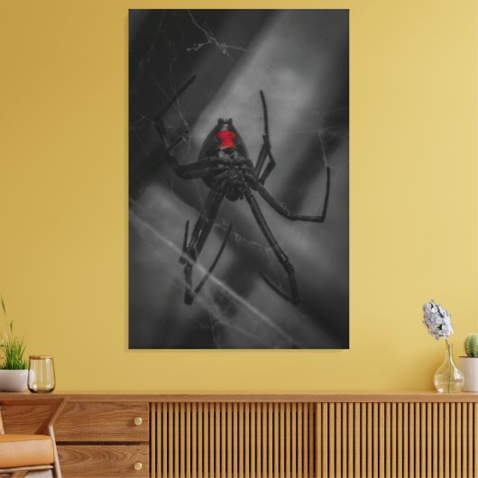 Zwarte weduwe canvas afdruk (Insitu (Woonkamer))