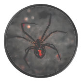 Zwarte weduwe hockey puck (Voorkant)