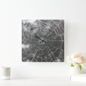 Zwarte weduwe in spider Web | Halloween Vierkante Klok (Huis)