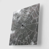 Zwarte weduwe in spider Web | Halloween Vierkante Klok (Hoek)