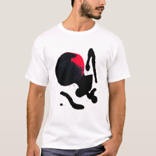 Zwarte weduwe inkt vlek Abstracte kunst T-shirt
