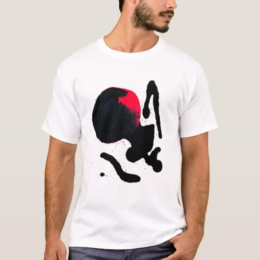 Zwarte weduwe inkt vlek Abstracte kunst T-shirt (Voorkant)