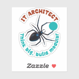 Zwarte Weduwe IT-Architect Modulair Grappig Sticker