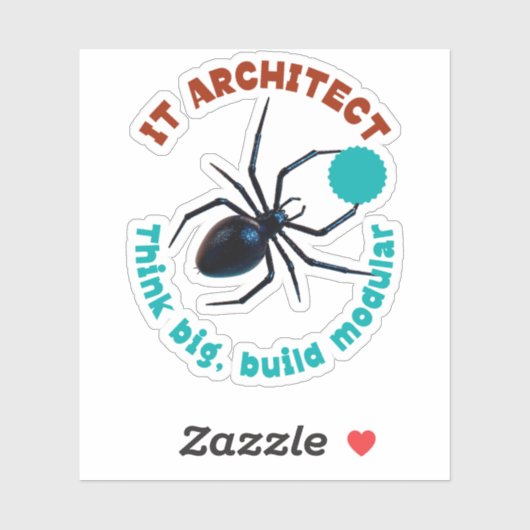 Zwarte Weduwe IT-Architect Modulair Grappig Sticker (Vel)