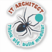 Zwarte Weduwe IT-Architect Modulair Grappig Sticker (Voorkant)