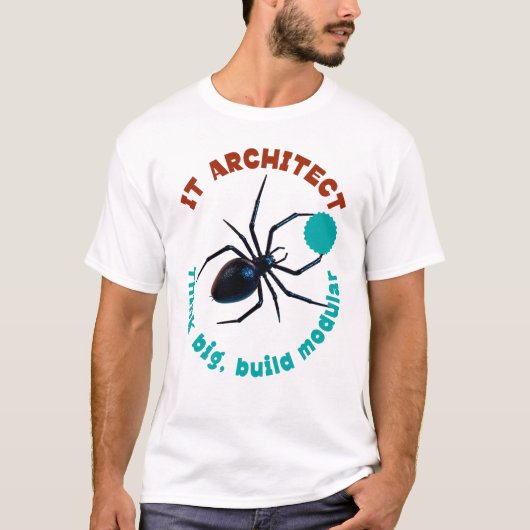 Zwarte Weduwe IT-Architect Modulair Grappig T-shirt (Voorkant)