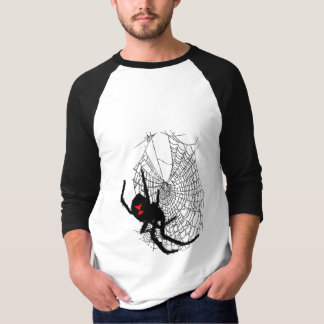 zwarte weduwe op spinweb t-shirt