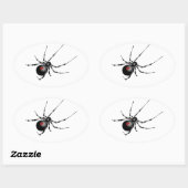 Zwarte weduwe ovale sticker (Vel)