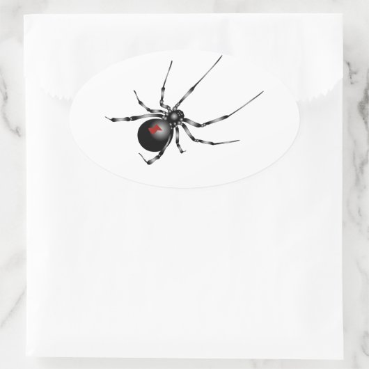 Zwarte weduwe ovale sticker (Tas)