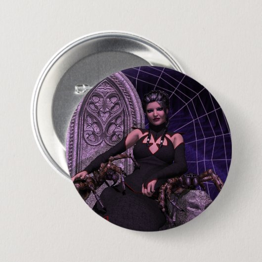 Zwarte weduwe ronde button 7,6 cm (Voorkant /achterkant)