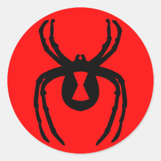 Zwarte weduwe ronde sticker
