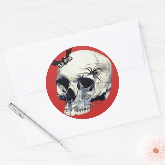 Zwarte weduwe schedel Stickers (Envelop)