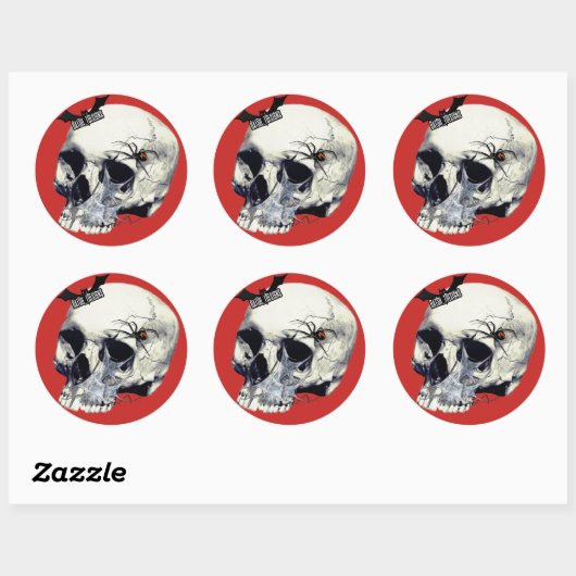 Zwarte weduwe schedel Stickers (Vel)